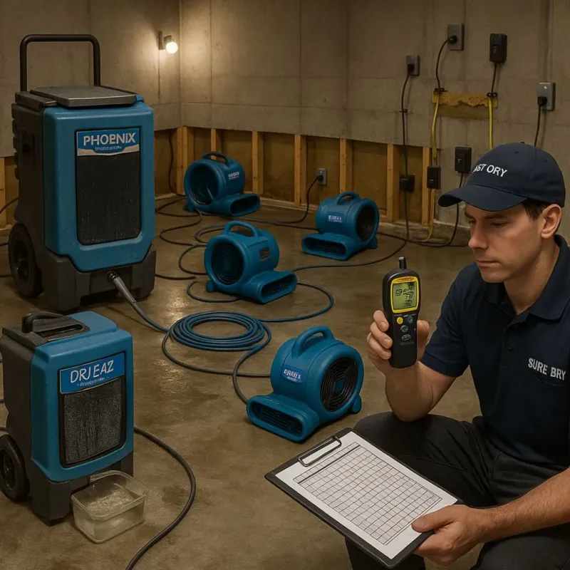 Structural Drying and Dehumidification process in Montauk, NY